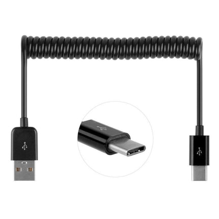 USB 2.0 to USB 3.0 Type C Retractable Charging / Data Cable(Black)-garmade.com