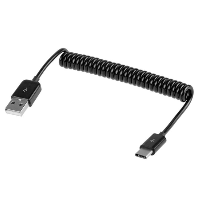 USB 2.0 to USB 3.0 Type C Retractable Charging / Data Cable(Black)-garmade.com