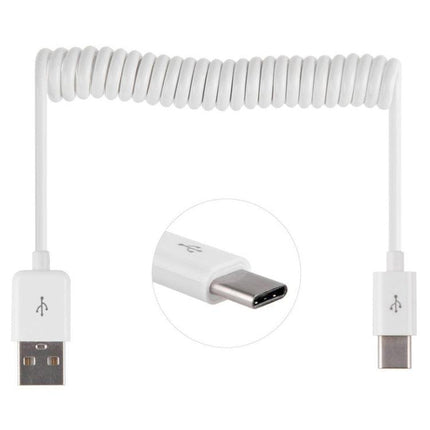 USB 2.0 to USB 3.0 Type C Retractable Charging / Data Cable(White)-garmade.com