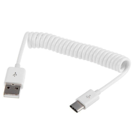 USB 2.0 to USB 3.0 Type C Retractable Charging / Data Cable(White)-garmade.com