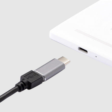 Aluminum Micro USB to USB 3.1 Type-C Converter Adapter(Grey)-garmade.com