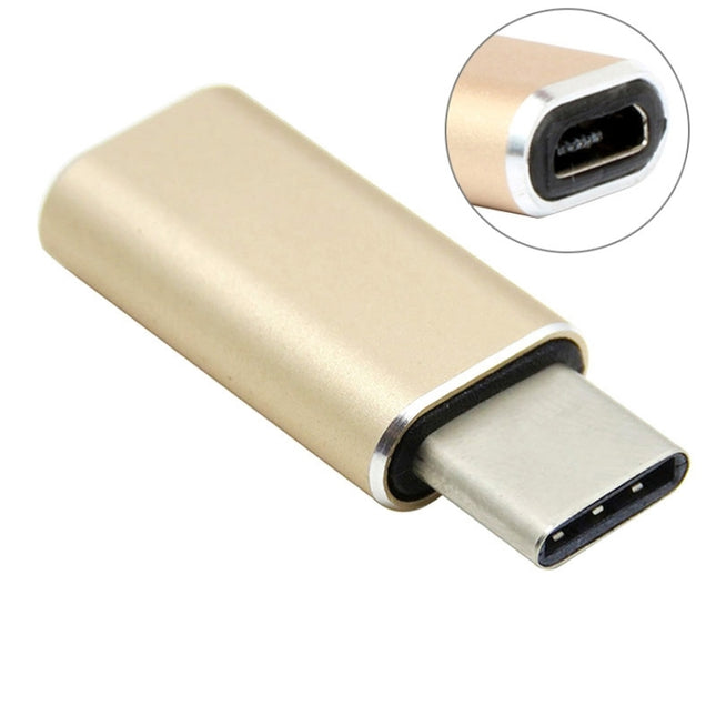 Aluminum Micro USB to USB 3.1 Type-C Converter Adapter(Gold)-garmade.com
