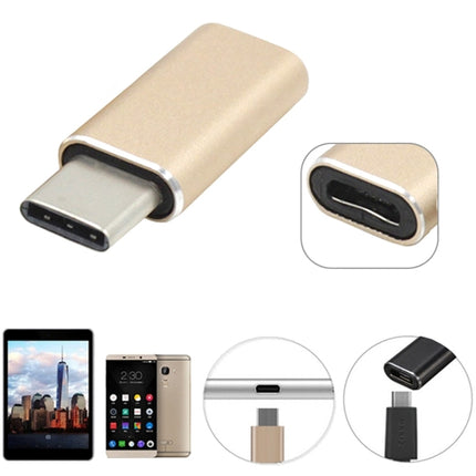 Aluminum Micro USB to USB 3.1 Type-C Converter Adapter(Gold)-garmade.com