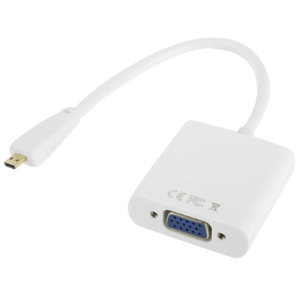 22cm Full HD 1080P Micro HDMI Male to VGA Female Video Adapter Cable with Audio Cable(White)-garmade.com