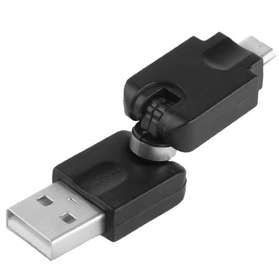 USB 2.0 AM to Micro USB 360 Degree Swivel Adapter for Galaxy S IV / i9500 / S III / i9300 /Note II / N7100 / i9220 / i9100 / i9082 / Nokia / LG / BlackBerry / HTC One X /Amazon Kindle / Sony Xperia etc(Black)-garmade.com