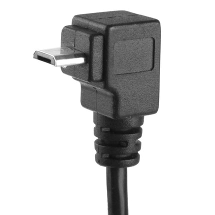 90 Degree Micro USB Male to Micro USB Female Adapter Cable, Length: 25cm(Black)-garmade.com