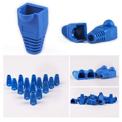 Network Cable Boots Cap Cover for RJ45, Blue (100 pcs in one packaging , the price is for 100 pcs)(Blue)-garmade.com