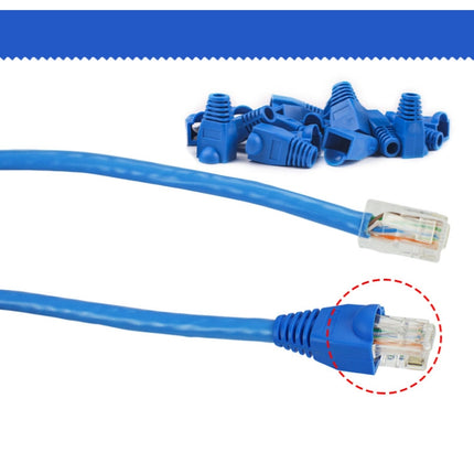 Network Cable Boots Cap Cover for RJ45, Blue (100 pcs in one packaging , the price is for 100 pcs)(Blue)-garmade.com
