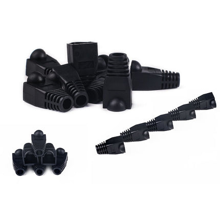 Network Cable Boots Cap Cover for RJ45, Black (100 pcs in one packaging , the price is for 100 pcs)(Black)-garmade.com