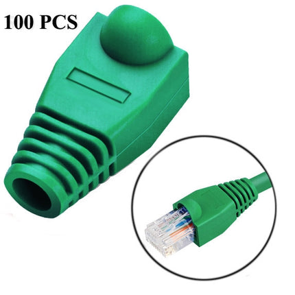 Network Cable Boots Cap Cover for RJ45, Green (100 pcs in one packaging , the price is for 100 pcs)(Green)-garmade.com