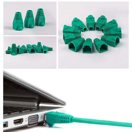 Network Cable Boots Cap Cover for RJ45, Green (100 pcs in one packaging , the price is for 100 pcs)(Green)-garmade.com