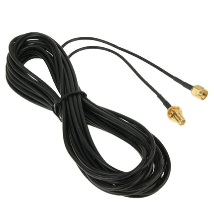 2.4GHz Wireless RP-SMA Male to Female Cable (178 High-frequency Antenna Extension Cable), Length: 6m(Black)-garmade.com