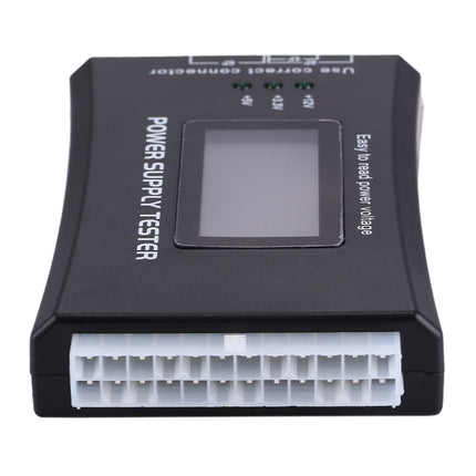 Digital LCD Display PC Computer 20/24 Pin Power Supply Tester Checker Power Measuring Diagnostic Tester Tool(Black)-garmade.com