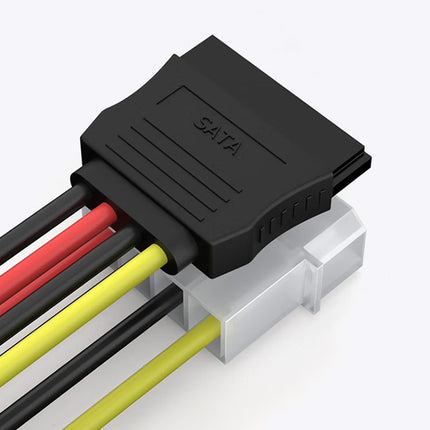 4 Pin IDE to Serial ATA SATA Power Cable Adapter (15cm), Material: Al+Mg-garmade.com