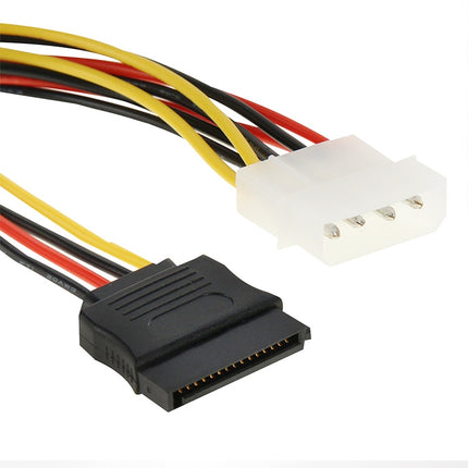 2 x 15 Pin to 4 Pin to 4 Pin Serial SATA Power Adapter Cable, Core Material: Aluminium + Magnesium, Length: 18cm-garmade.com