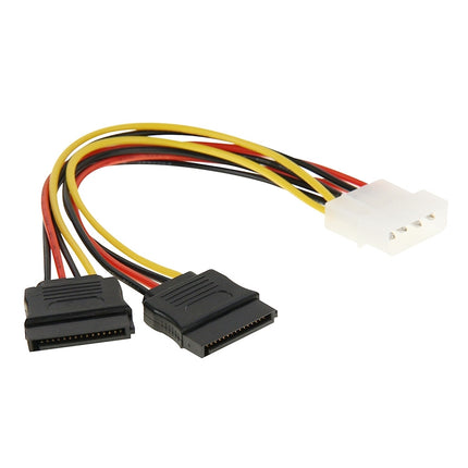 2 x 15 Pin to 4 Pin to 4 Pin Serial SATA Power Adapter Cable, Core Material: Aluminium + Magnesium, Length: 18cm-garmade.com