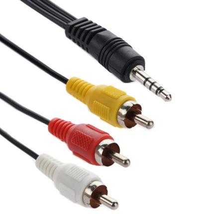 3.5mm Male Stereo Jack to 3 Male RCA Plugs Cable, Length: 75cm-garmade.com