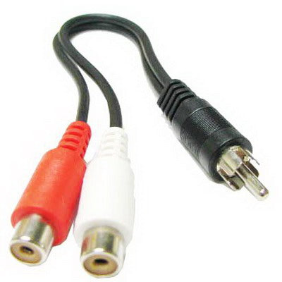 2 RCA AV Female To 1 RCA Male Y Splitter Video Cable Adapter, Length: 26.5cm-garmade.com