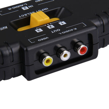 AV-33 Multi Box RCA AV Audio-Video Signal Switcher + 3 RCA Cable, 3 Group Input and 1 Group Output System(Black)-garmade.com