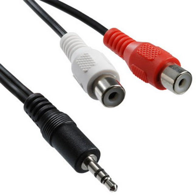 2 RCA Female to 3.5 MM Male Jack Audio Y Cable, Length: 20cm-garmade.com