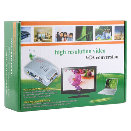 High Resolution (BNC) Video and S-Video to VGA Conversion(Black)-garmade.com