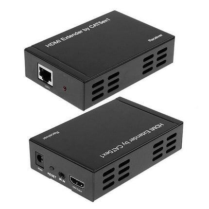 Full HD 1080P HDMI To Extender Transmitter + Receiver over One 100m CAT5E / CAT6 (TCP/IP)-garmade.com