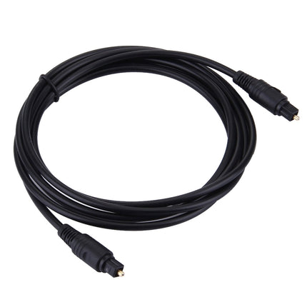 4.0mm OD Male to Male Plug Optical Fiber Digital Audio Cable for DVD HDTV, Length: 2m(Black)-garmade.com