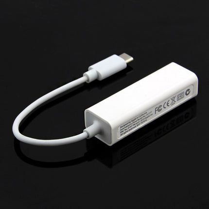 10cm USB-C / Type-C 3.1 Highspeed Ethernet Adapter, For MacBook 12 inch / Chromebook Pixel 2015, Length: 10cm(White)-garmade.com