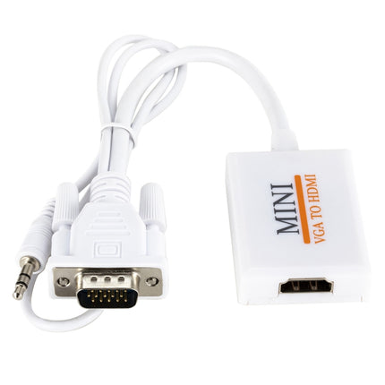 VGA + Audio to Full HD 1080P HDMI Video Converter Box Adapter for HDTV(White)-garmade.com
