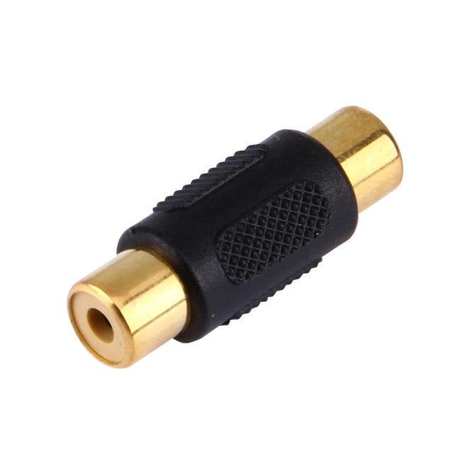 Gold RCA Female to Gold RCA Female Connector(Black)-garmade.com