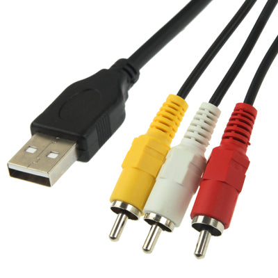 USB to 3 x RCA Male Cable, Length: 1.5m-garmade.com