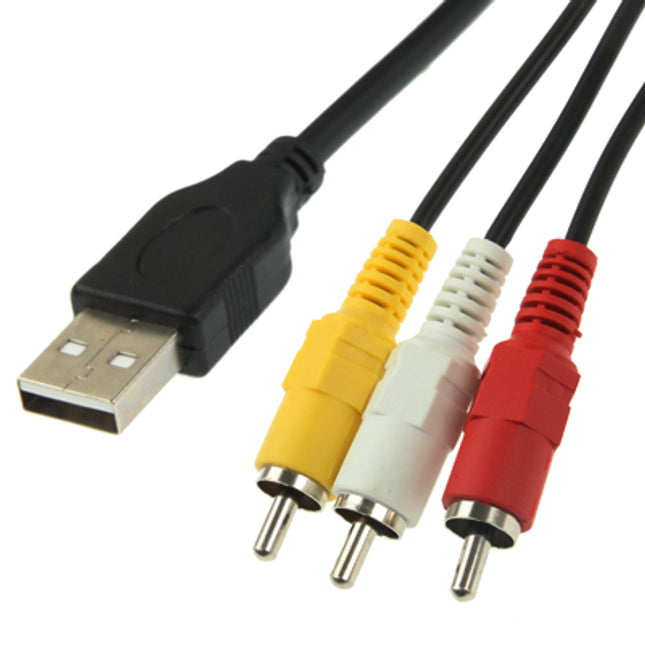 USB to 3 x RCA Male Cable, Length: 1.5m-garmade.com