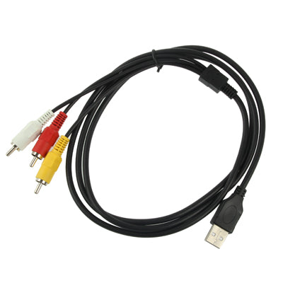USB to 3 x RCA Male Cable, Length: 1.5m-garmade.com