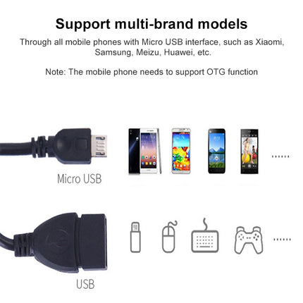 10cm USB 2.0 AF to Micro USB 5 Pin Male OTG Adapter Cable for Samsung / Nokia / LG / BlackBerry / HTC One X /Amazon Kindle / Sony Xperia etc.(Black)-garmade.com