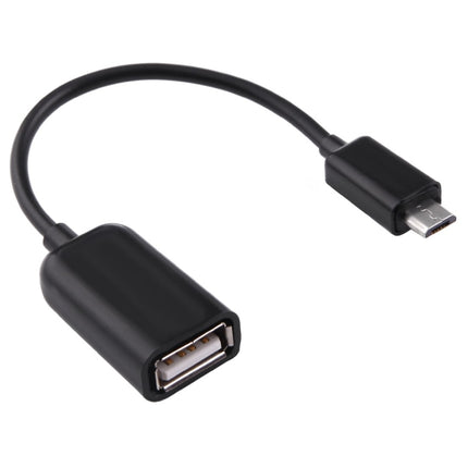 High Quality USB 2.0 AF to Micro USB 5 Pin Male Adapter Cable with OTG Function, Length: 15cm(Black)-garmade.com
