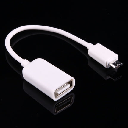 High Quality USB 2.0 AF to Micro USB 5 Pin Male Adapter Cable with OTG Function, Length: 15cm(White)-garmade.com