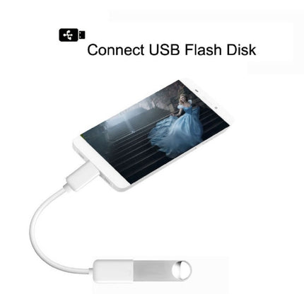 High Quality USB 2.0 AF to Micro USB 5 Pin Male Adapter Cable with OTG Function, Length: 15cm(White)-garmade.com