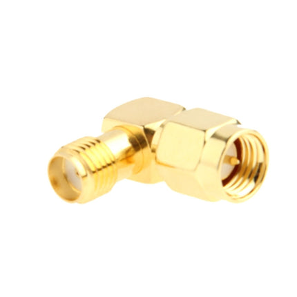 Gold Plated SMA Female to SMA Male Adapter with 90 Degree Angle-garmade.com
