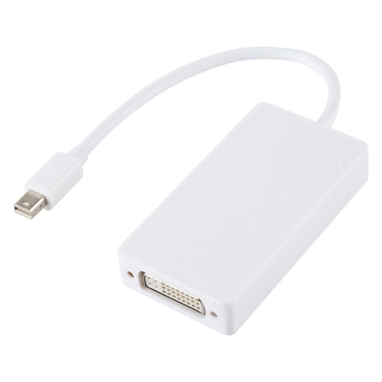 3 in 1 Mini DisplayPort Male to HDMI + VGA + DVI Female Adapter Converter for Mac Book Pro Air, Cable Length: 18cm(White)-garmade.com