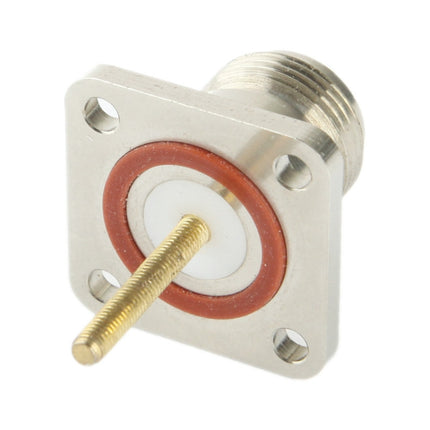 Coaxial RF N Female Adapter with Square Plate(Silver)-garmade.com