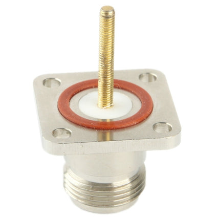 Coaxial RF N Female Adapter with Square Plate(Silver)-garmade.com