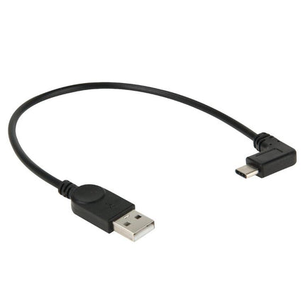 28AWG High Speed USB 2.0 Male to 90 Degrees Elbow USB-C / Type-C 3.0 Male Data Sync Cable Adapter-garmade.com