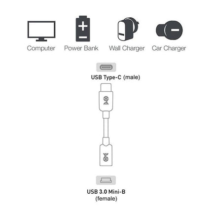 USB-C / Type-C 3.0 Male to Mini USB Female Cable Adapter, Length: 29cm-garmade.com