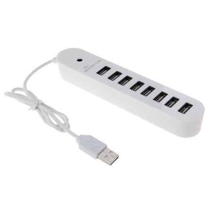 8 Ports USB 2.0 Portable Oval Hub, Length: 50cm(White)-garmade.com