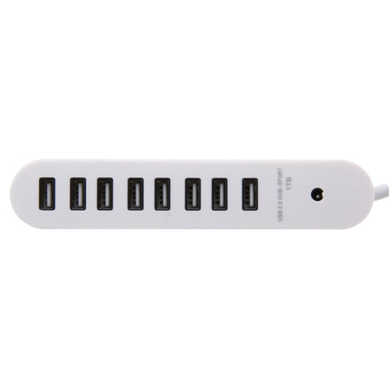 8 Ports USB 2.0 Portable Oval Hub, Length: 50cm(White)-garmade.com