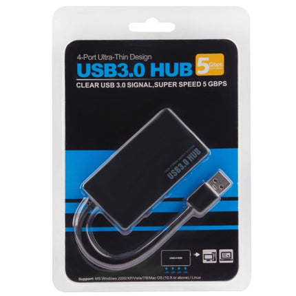 Portable Super Speed 4 Ports USB 3.0 HUB LED Indicator 5Gbps Hot-swap, Clear USB3.0 Signal-garmade.com
