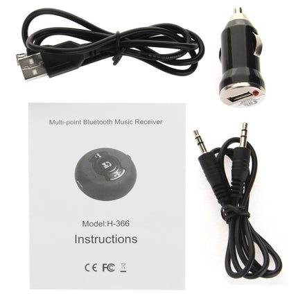 H366 Bluetooth 4.0 Music Audio Receiver Adapter with Hands Free Function For iPhone, Samsung, HTC, Sony, Google, Huawei, Xiaomi and other Smartphones-garmade.com