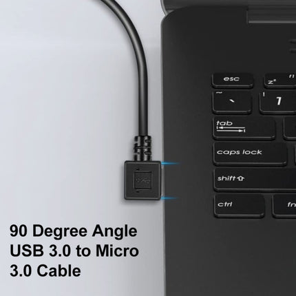 26cm 90 Degree Right Angle USB 3.0 to 90 Degree Right Angle Micro 3.0 Data Cable for Galaxy Note III / N9000-garmade.com