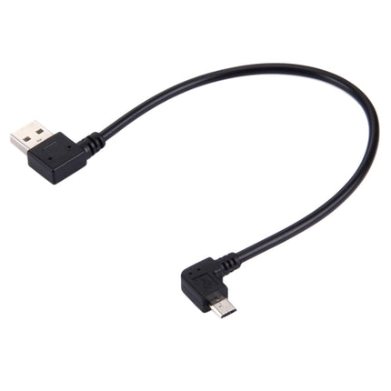 27cm 90 Degree Left Angle Micro USB to 90 Degree Left Angle USB Data / Charging Cable-garmade.com