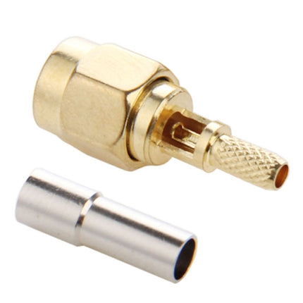 10 PCS Gold Plated Crimp SMA Male Straight Connector Adapter for RG174 / RG188 / RG316 / LMR100 Cable-garmade.com